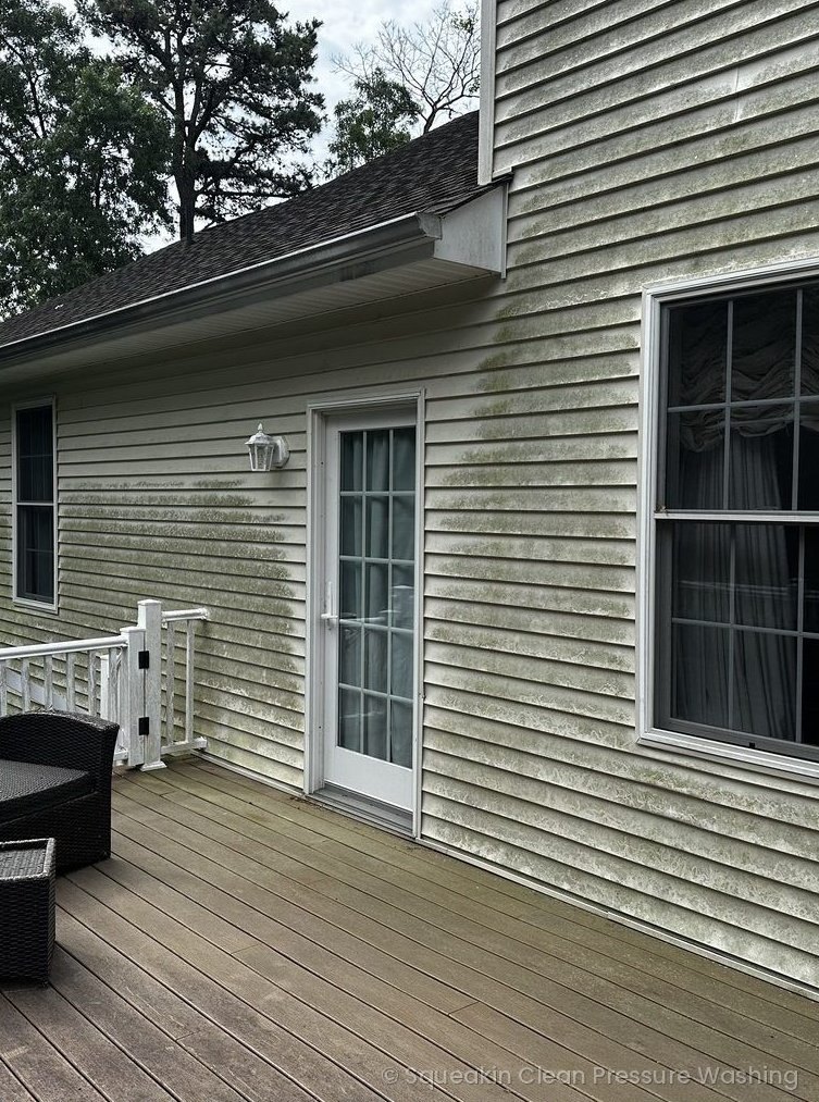 Deck before pressure washing